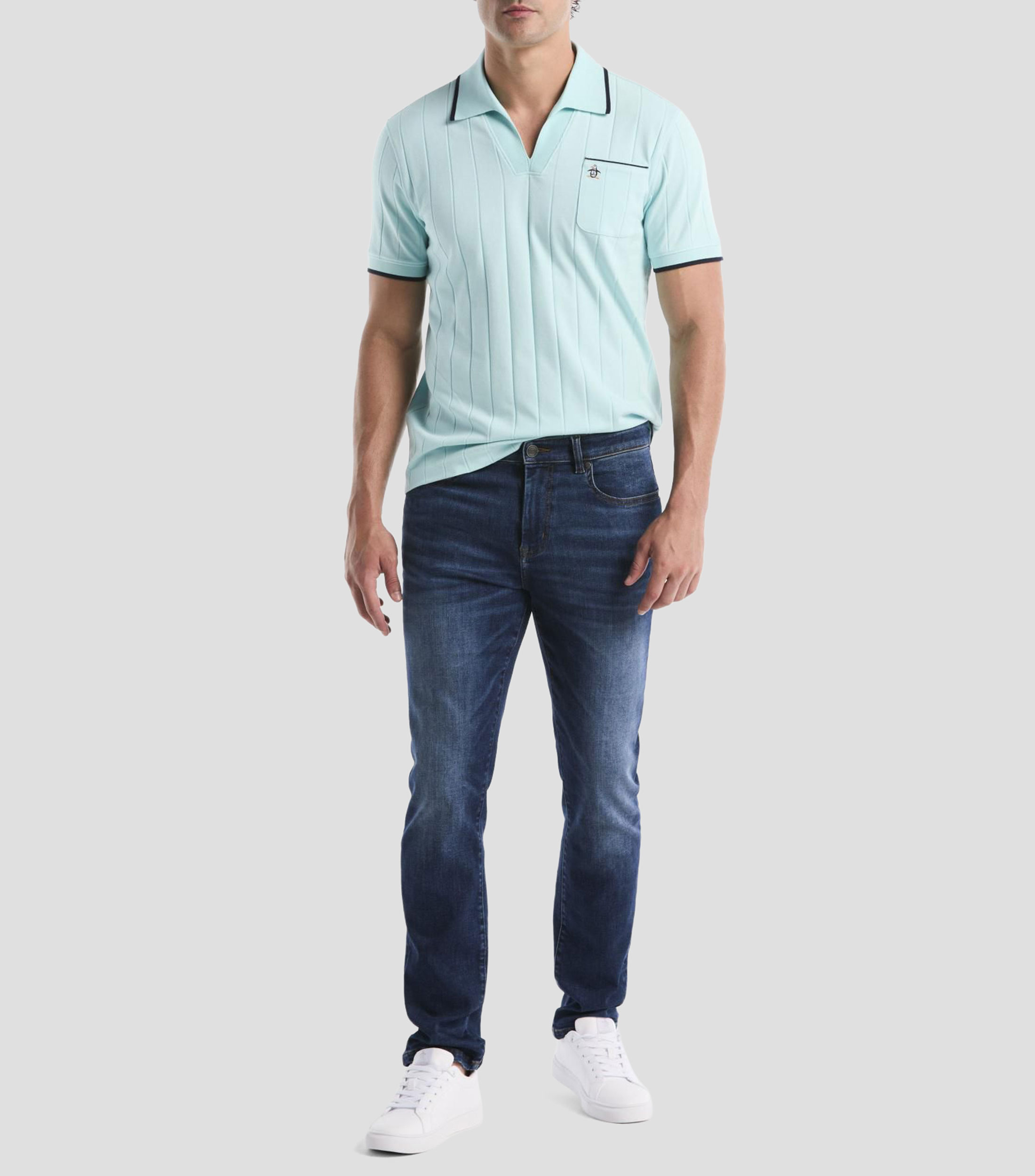 Playera tipo polo manga corta lisa Hombre